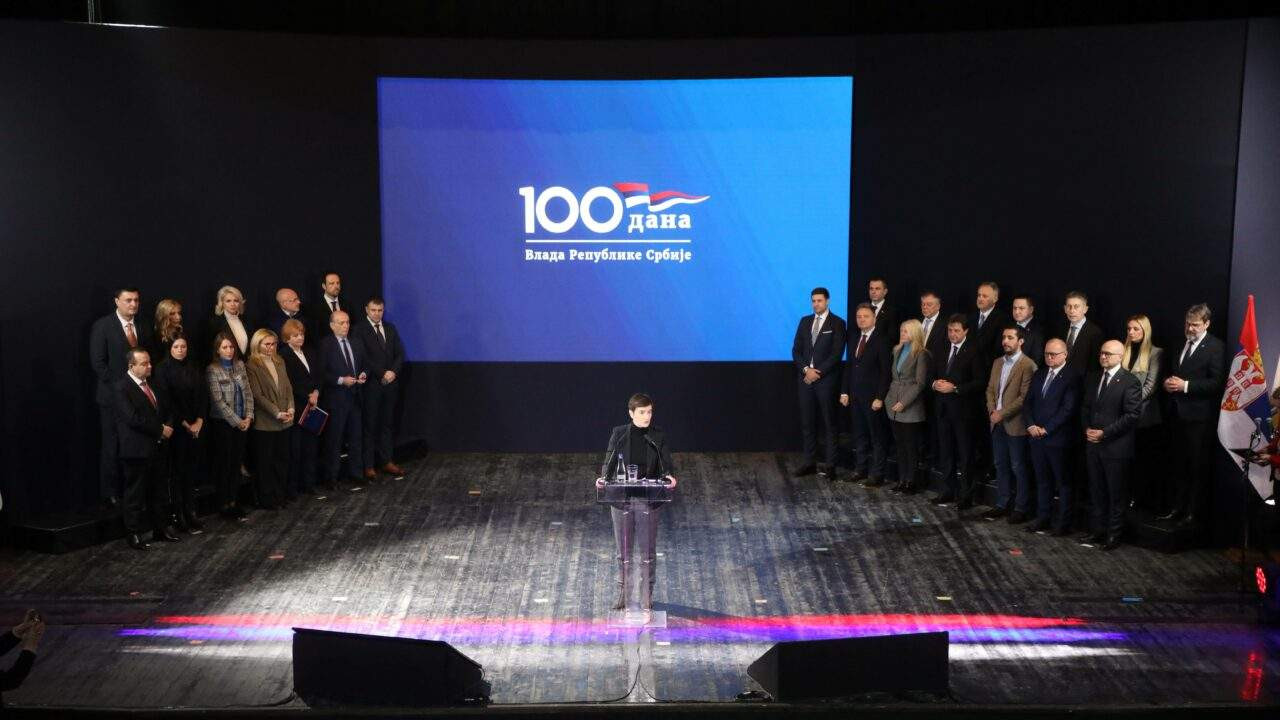 Premijerka Ana Brnabić predstavila je rezultate rada Vlade Srbije u prvih 100 dana u Domu kulture "Radan" u Lebanu. (Foto: Kancelarija za saradnju sa medijima vlade Srbije/Slobodan Miljević)