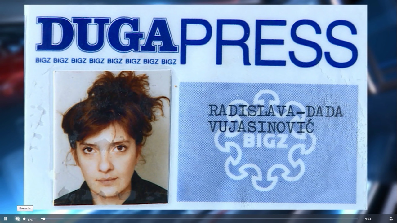 Novinarska legitimacija Dade Vujasinović (foto: snimak ekrana YT kanala TV N1)