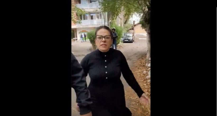 Napad na novinare Niške Inicijative od strane radnice Pčelice (foto: snimak ekrana FB stranice Niške Inicijative)